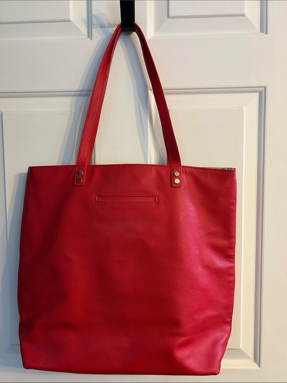 Bold Red Tote Bag with Top Handles